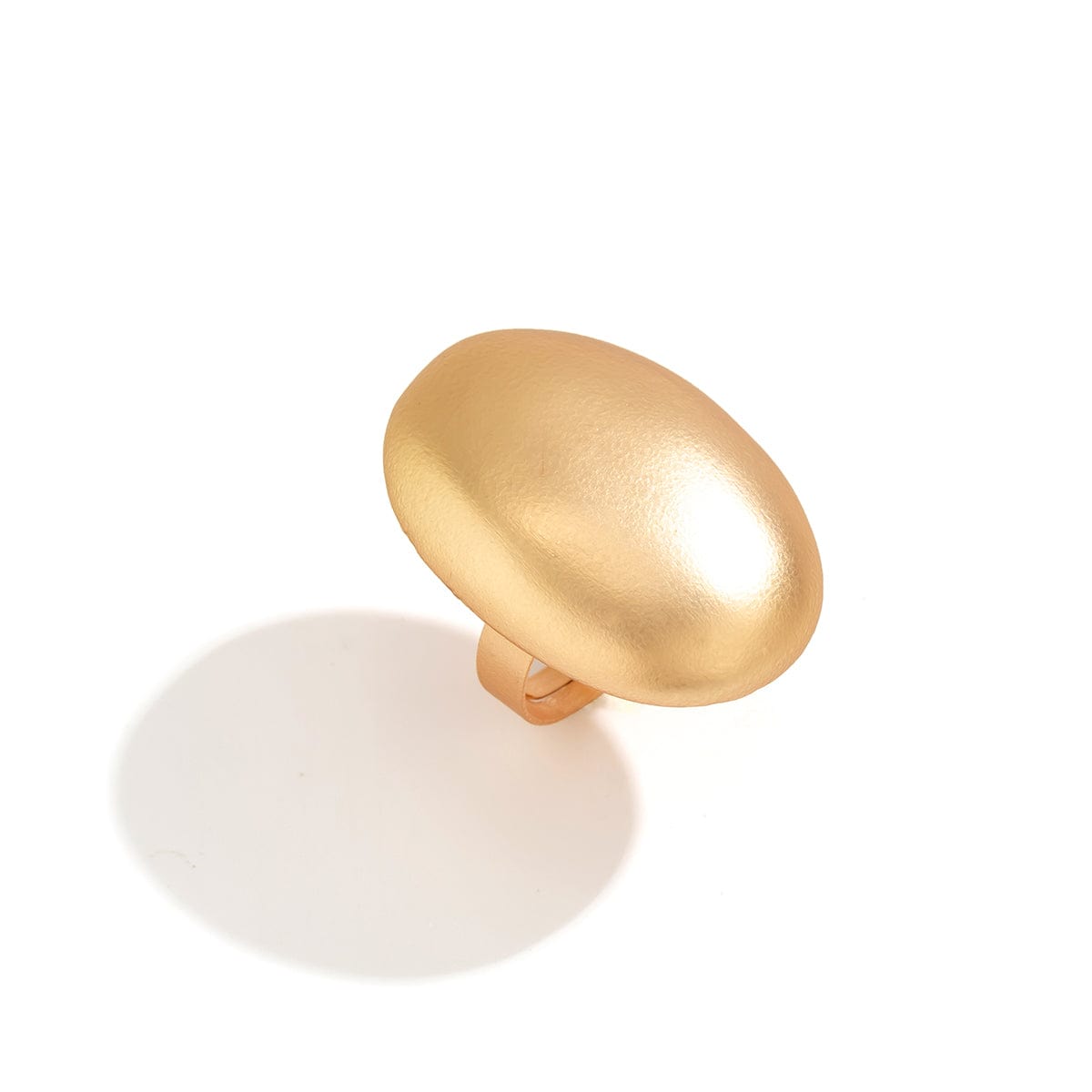 Geometric Gold Silver Plated Oval Disk Open Ring - ArtGalleryZen