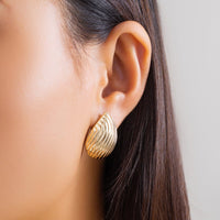 Thumbnail for Geometric Gold Silver Plated Pattren Waterdrop Earrings - ArtGalleryZen