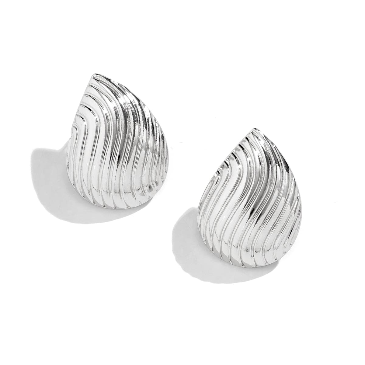 Geometric Gold Silver Plated Pattren Waterdrop Earrings - ArtGalleryZen