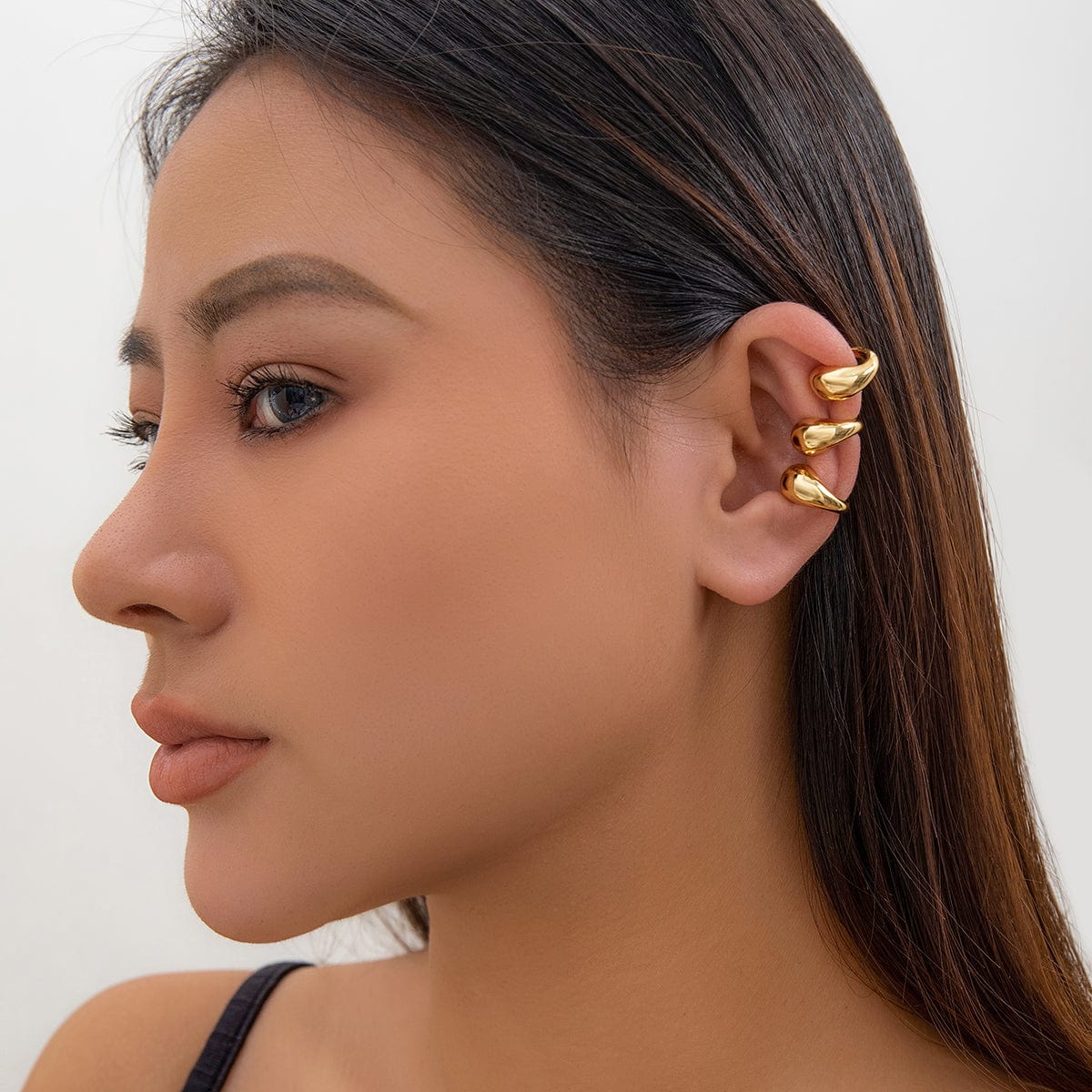 Geometric Gold Silver Plated Ear Cuff Earrings - ArtGalleryZen