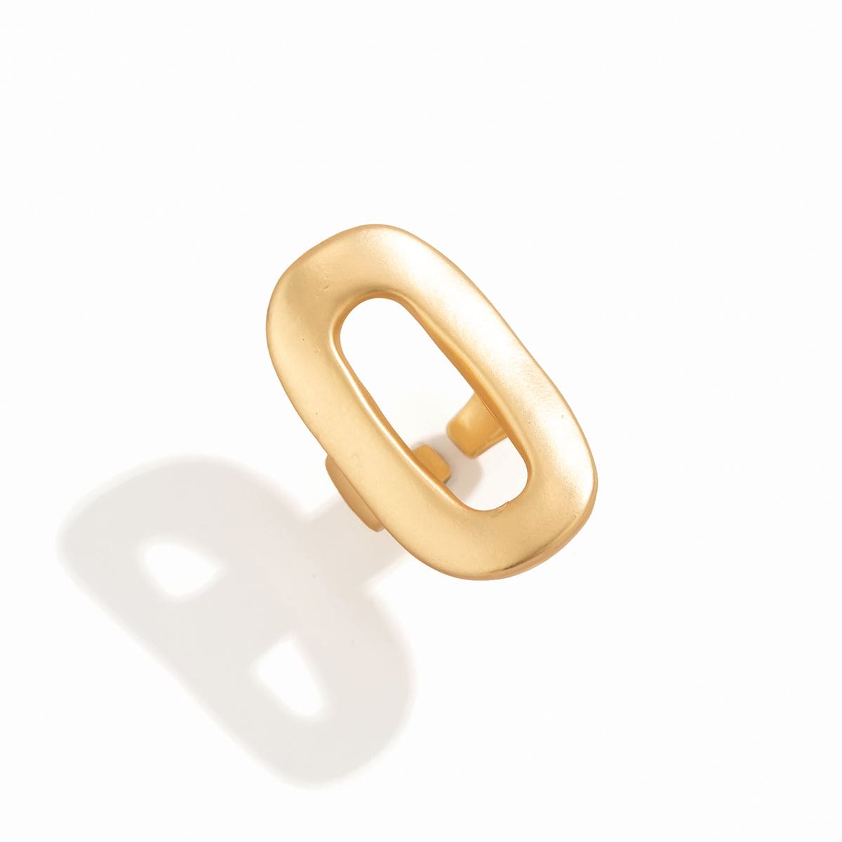 Geometric Gold Silver Plated Zero Shaped Open Ring - ArtGalleryZen