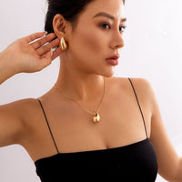 Thumbnail for Geometric Gold Silver Tone Chunky Waterdrop Earrings - ArtGalleryZen