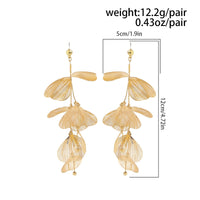 Thumbnail for Geometric Abstract Gold Silver Tone Leaf Pendant Earrings - ArtGalleryZen