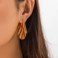 Thumbnail for Geometric Gold Silver Tone Irregular Metallic Earrings - ArtGalleryZen