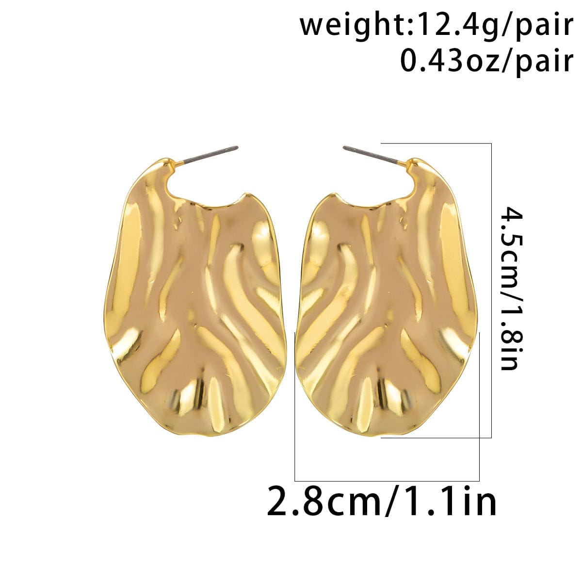Geometric Gold Silver Tone Irregular Metallic Earrings - ArtGalleryZen