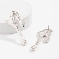 Thumbnail for Geometric Gold Silver Tone Lava Earrings - ArtGalleryZen