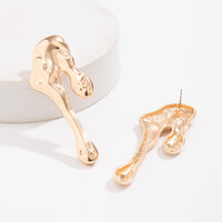 Thumbnail for Geometric Gold Silver Tone Lava Earrings - ArtGalleryZen