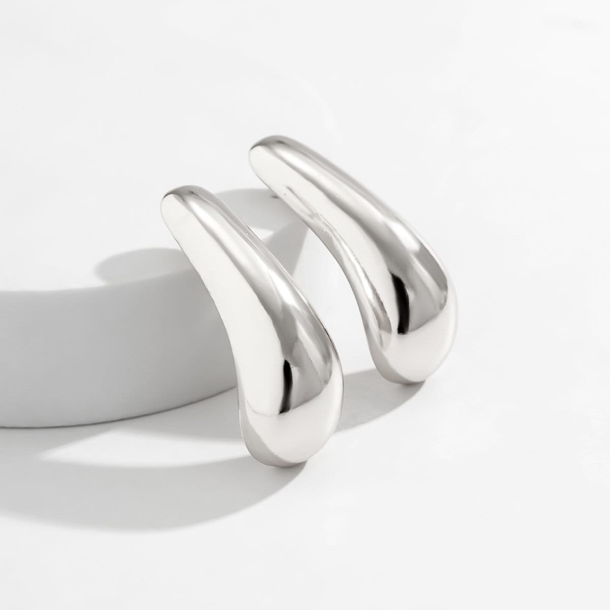 Geometric Gold Silver Tone Metallic Dangle Earrings - ArtGalleryZen