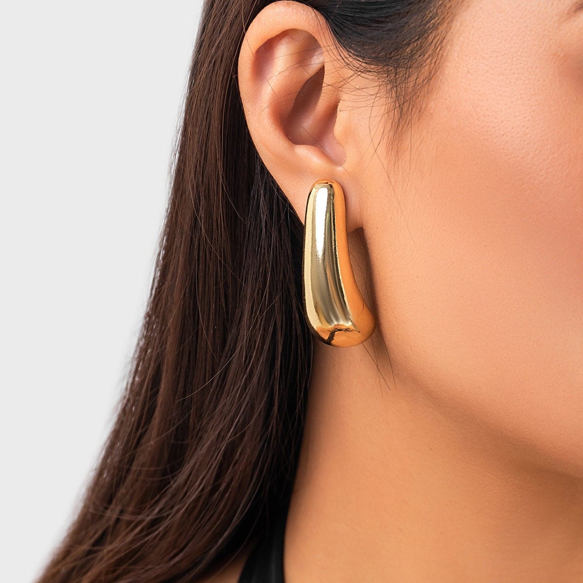 Geometric Gold Silver Tone Metallic Dangle Earrings - ArtGalleryZen