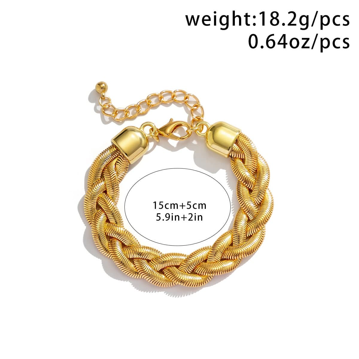 Geometric Gold Silver Tone Snake Chain Bracelet - ArtGalleryZen