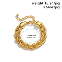 Thumbnail for Geometric Gold Silver Tone Snake Chain Bracelet - ArtGalleryZen
