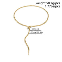 Thumbnail for Geometric Gold Silver Tone Snake Waist Chain - ArtGalleryZen