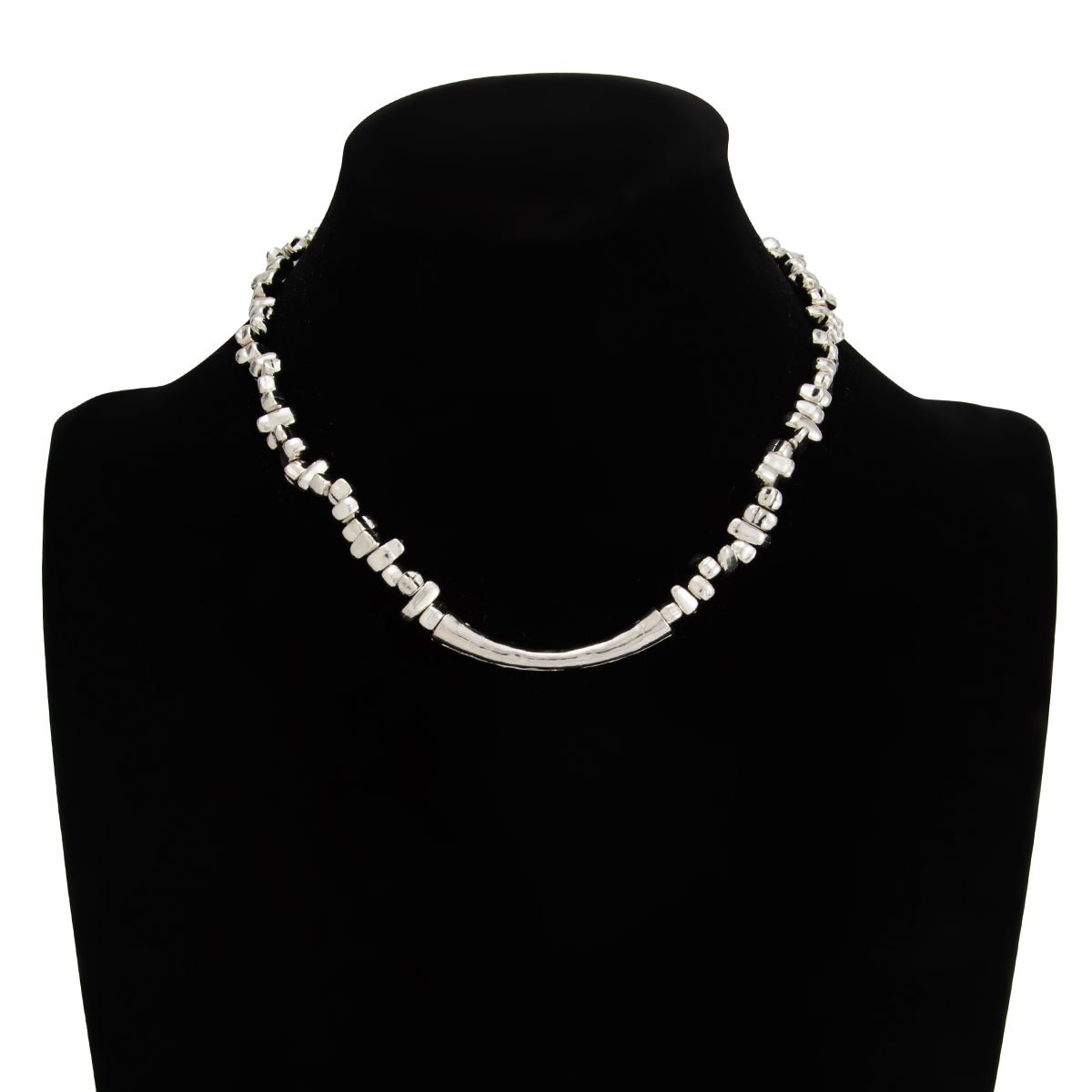 Geometric Irregular Beaded Chain Choker Necklace Bracelet - ArtGalleryZen