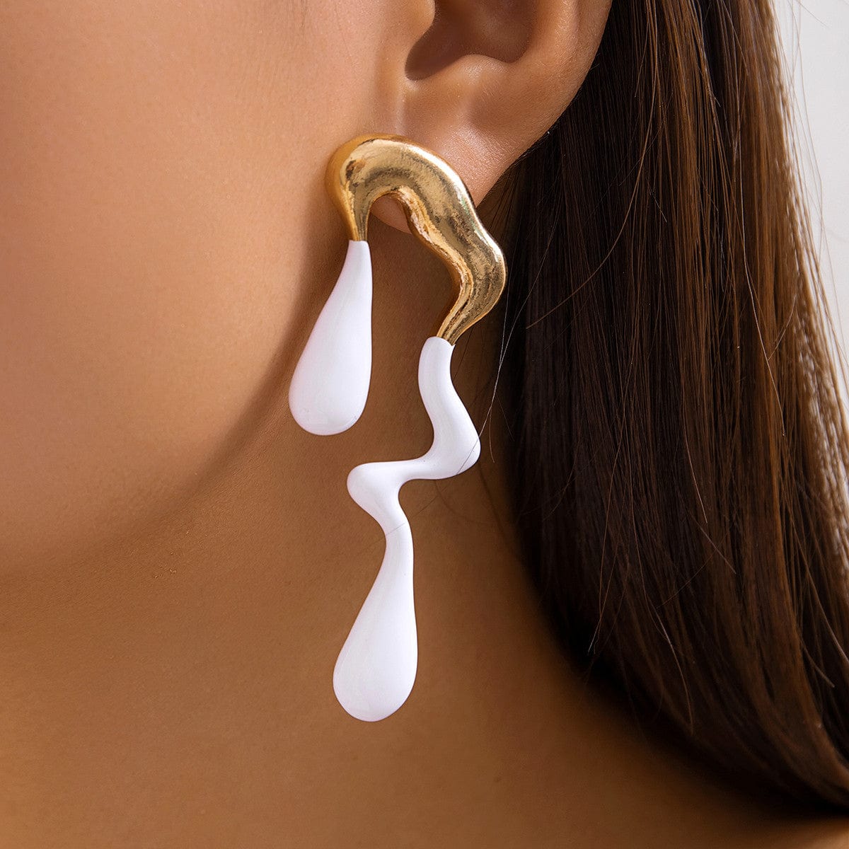 Geometric Irregular Melted Waterdrop Earrings - ArtGalleryZen