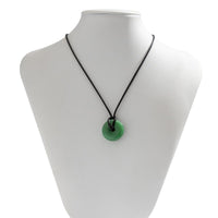 Thumbnail for Geometric Jade Pendant Faux Leather String Choker Necklace - ArtGalleryZen