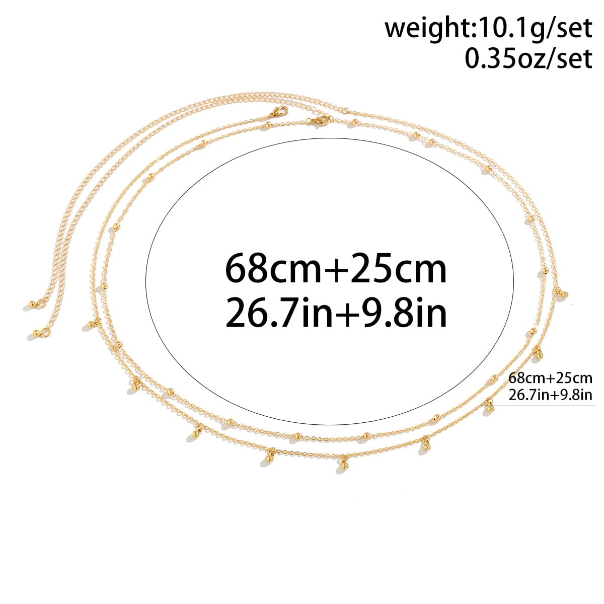 Geometric Layered Ball Tassel Saturn Belly Chain Set - ArtGalleryZen