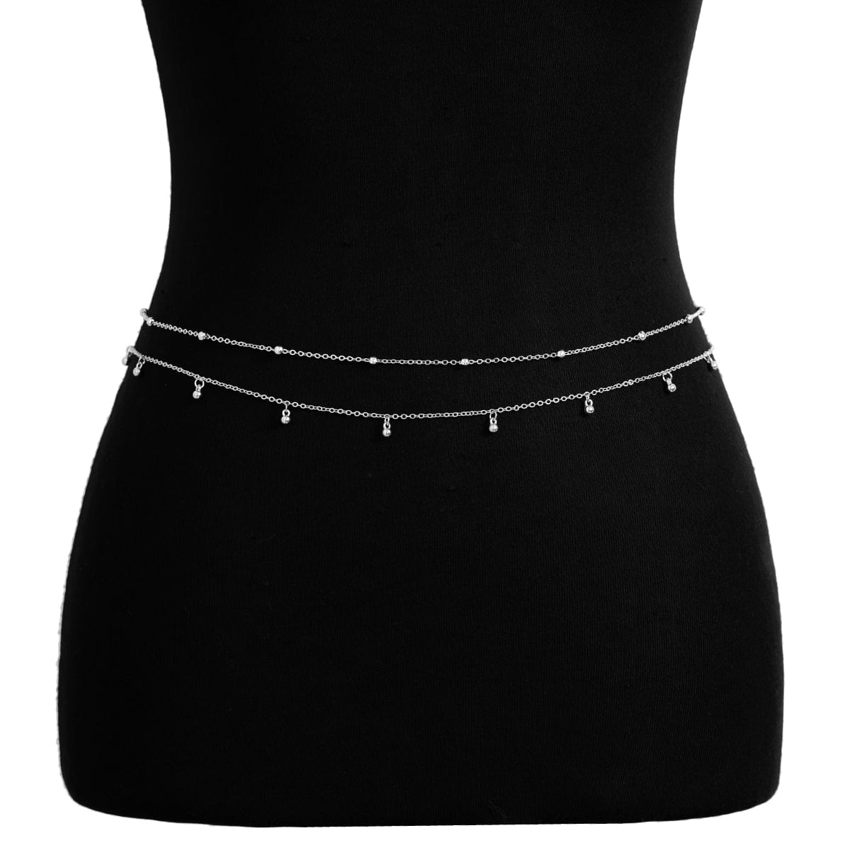 Geometric Layered Ball Tassel Saturn Belly Chain Set - ArtGalleryZen