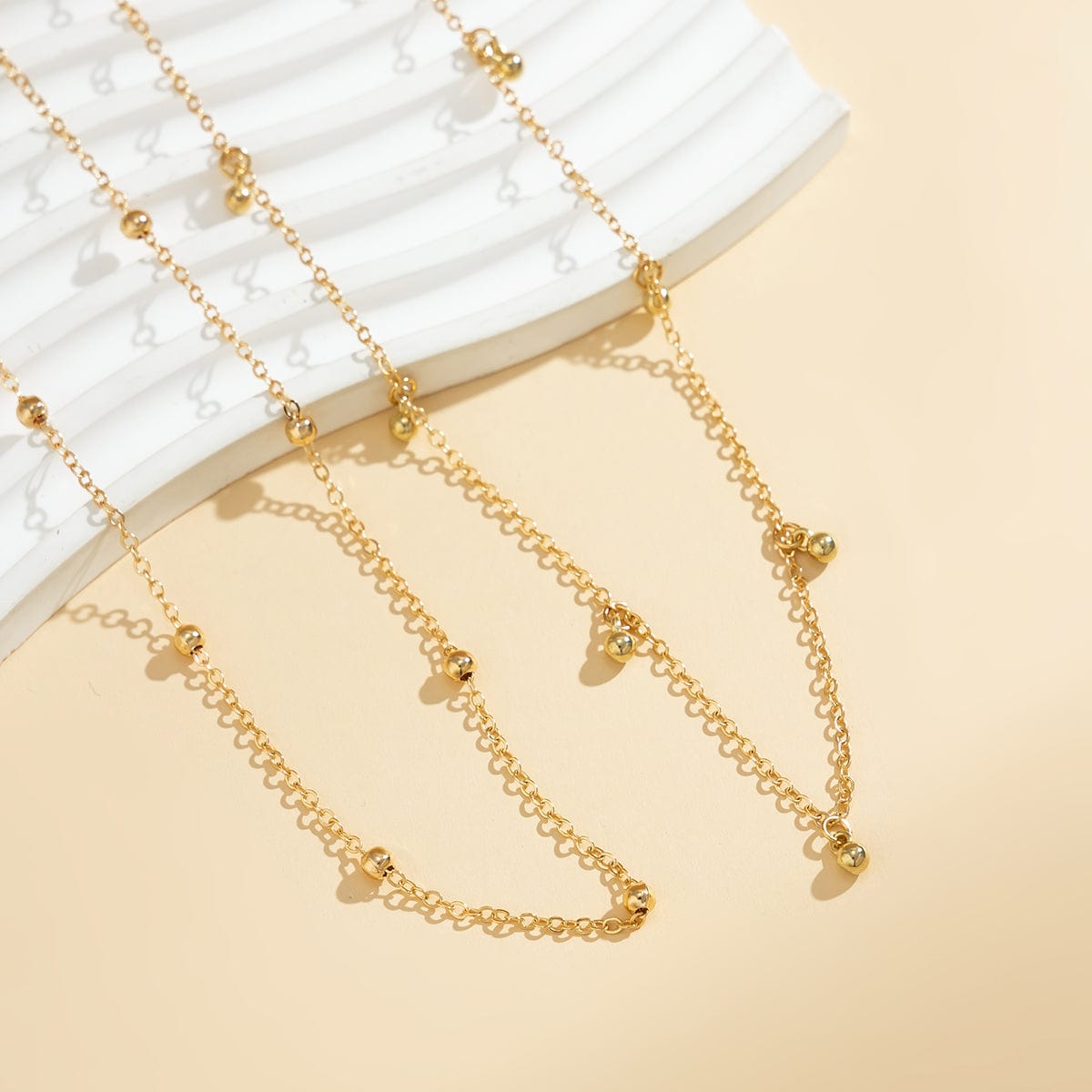 Geometric Layered Ball Tassel Saturn Belly Chain Set - ArtGalleryZen