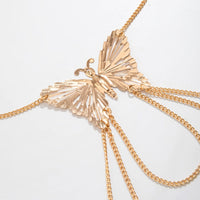 Thumbnail for Geometric Layered Butterfly Tassel Thigh Leg Chain - ArtGalleryZen