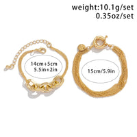 Thumbnail for Geometric Layering Gold Silver Tone Curb Chain Bracelet Set - ArtGalleryZen