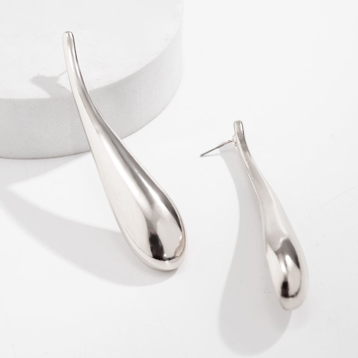 Geometric Metallic Waterdrop Dangle Earrings - ArtGalleryZen
