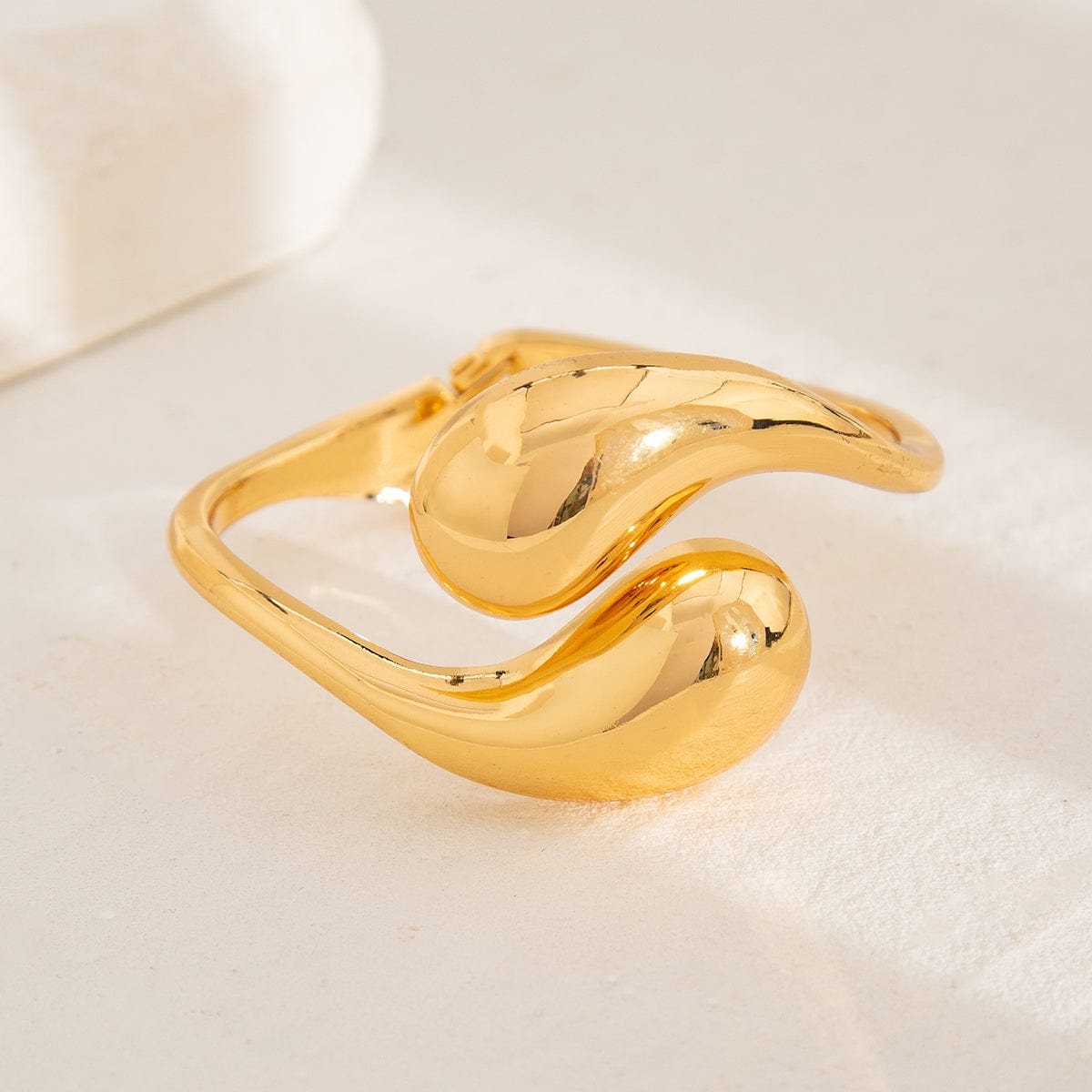 Geometric Minimalist Duo Waterdrop Bangle Bracelet - ArtGalleryZen