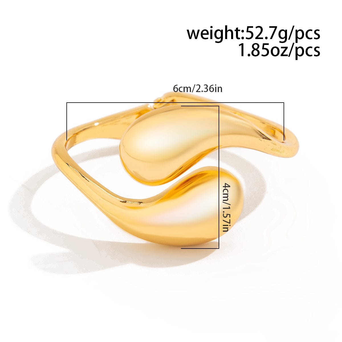 Geometric Minimalist Duo Waterdrop Bangle Bracelet - ArtGalleryZen