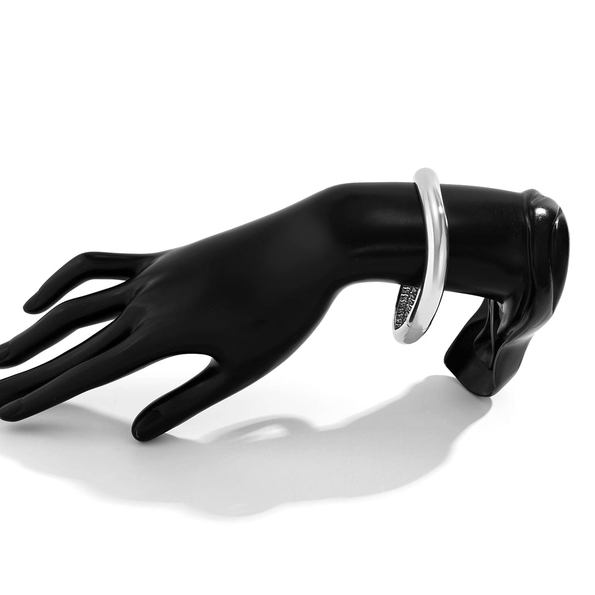 Geometric Minimalist Glossy Curved Bangle Bracelet - ArtGalleryZen