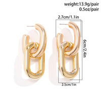 Thumbnail for Geometric Double Oval Link Dangle Earrings - ArtGalleryZen