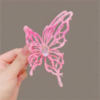 Thumbnail for Geometric Pink Hollow Butterfly Chignon Claw Clip Hair Clip - ArtGalleryZen