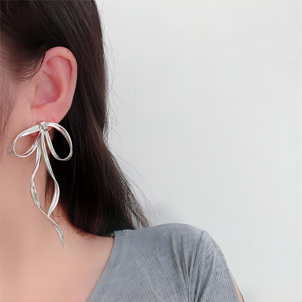 Geometric Ribbon Dangle Earrings - ArtGalleryZen