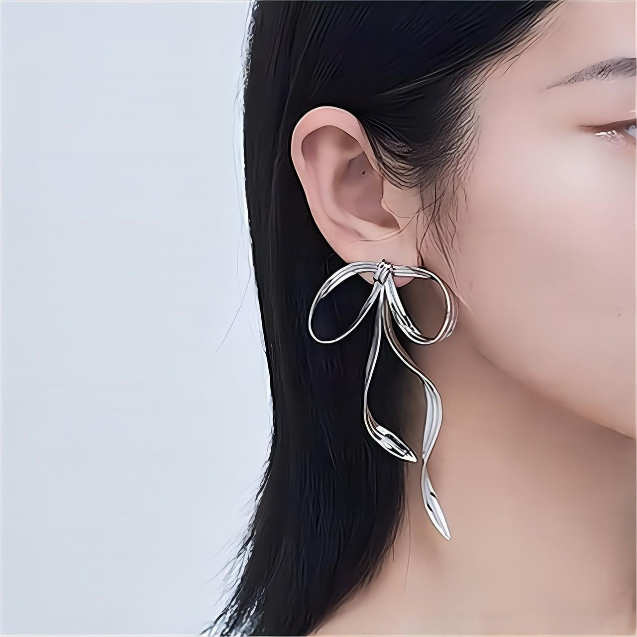 Geometric Ribbon Dangle Earrings - ArtGalleryZen