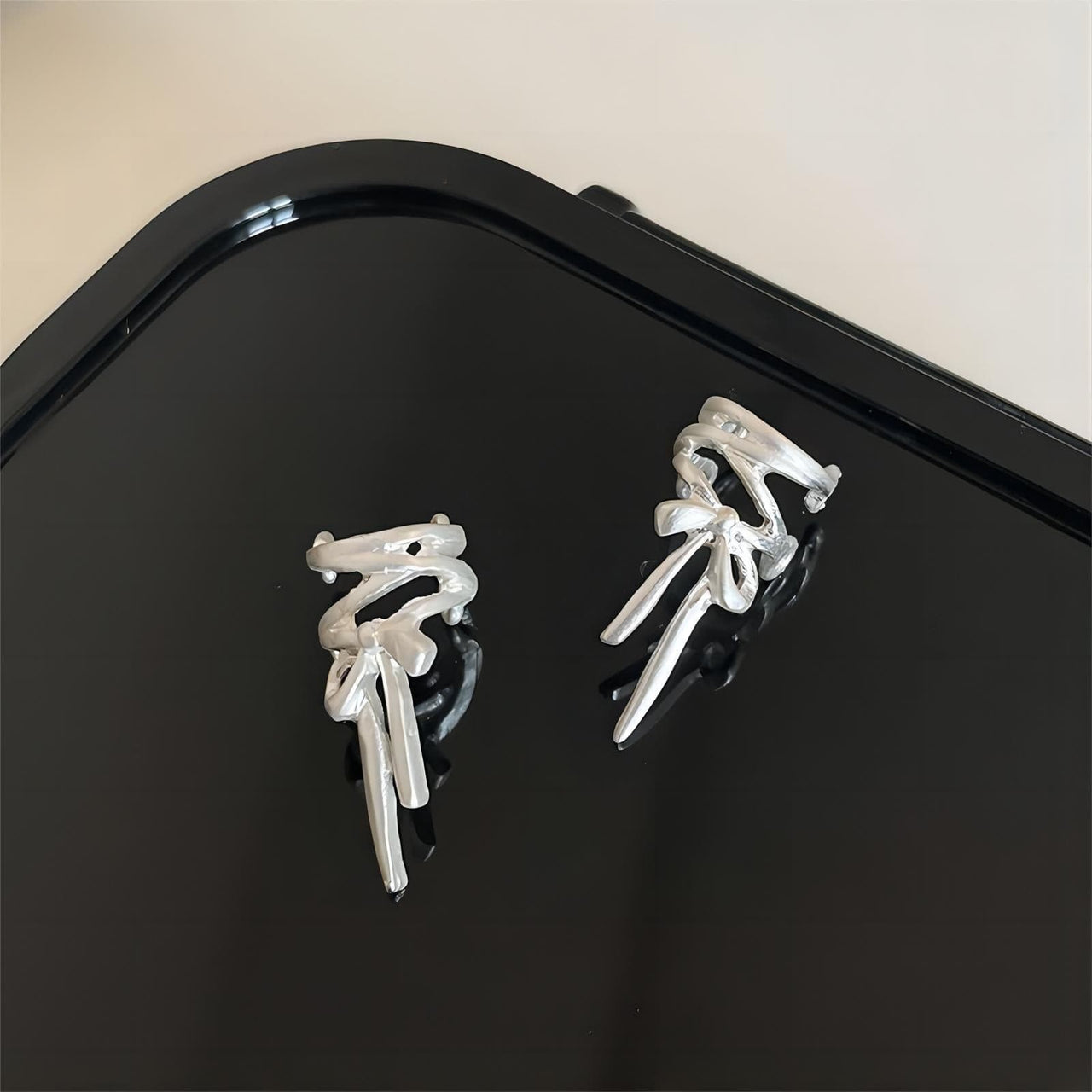 Geometric Ribbon Ear Wrap Earrings - ArtGalleryZen