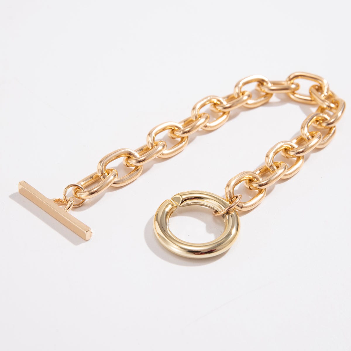 Geometric Toggle Clasp Cable Chain Bracelet - ArtGalleryZen