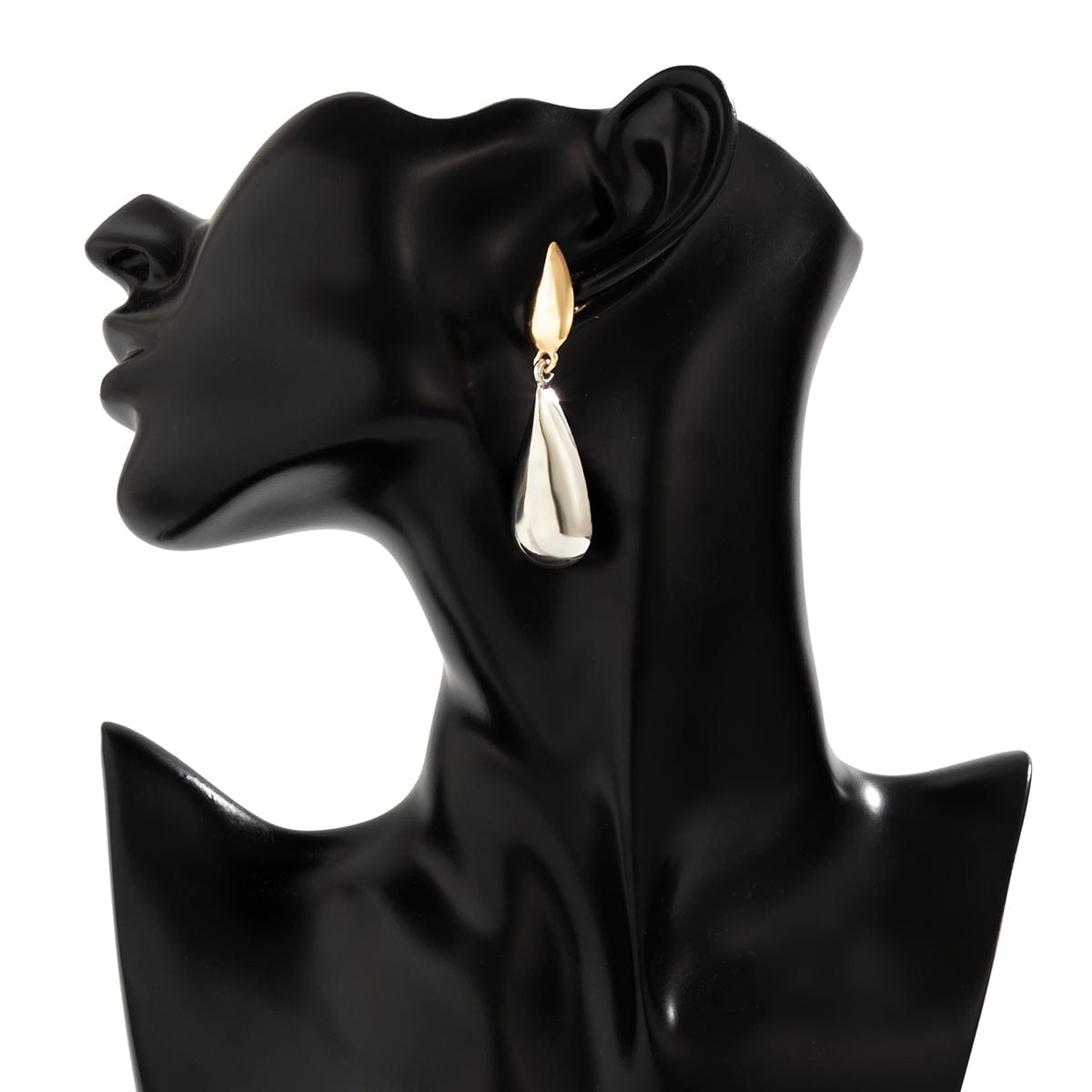 Geometric Two Tone Double Waterdrop Dangle Earrings - ArtGalleryZen