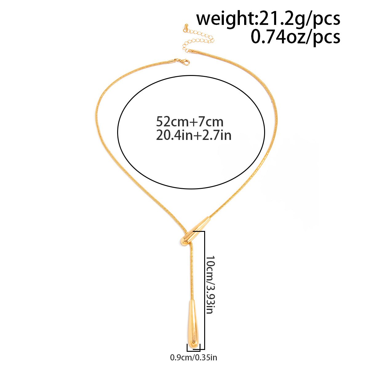 Geometric Waterdrop Charm Y Necklace - ArtGalleryZen