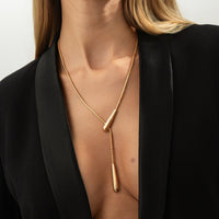 Thumbnail for Geometric Waterdrop Charm Y Necklace - ArtGalleryZen