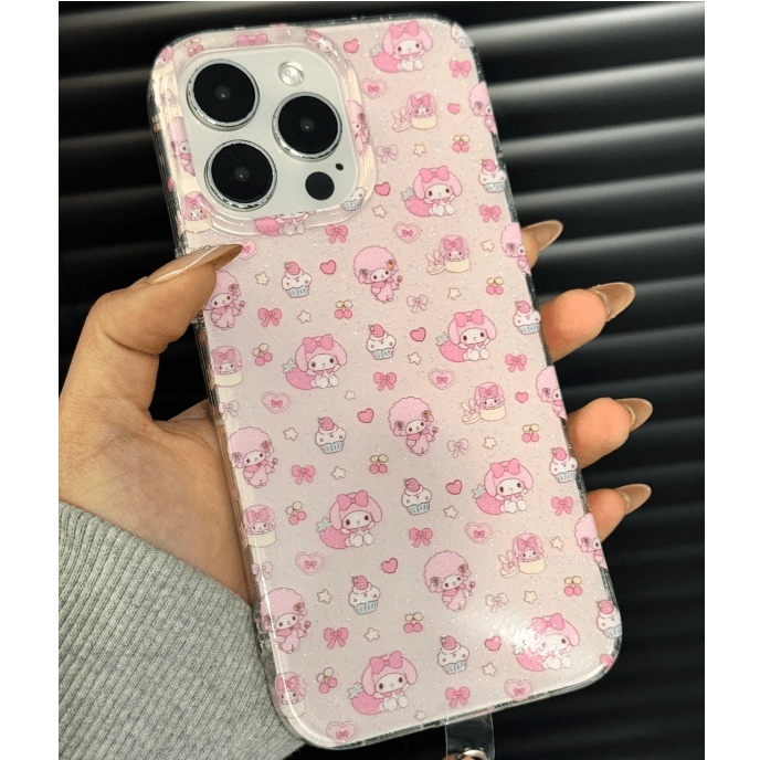 Glitter My Melody My Sweet Piano iPhone Case With Lanyard - ArtGalleryZen