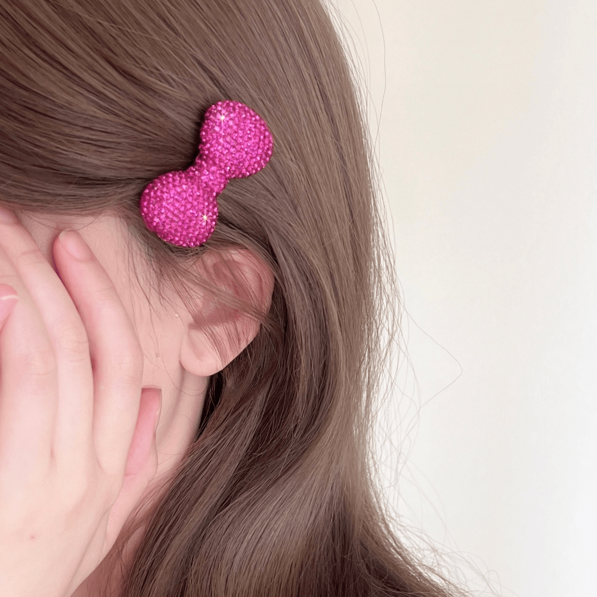 Glitter Rhinestone Bowknot Hair Clip - ArtGalleryZen