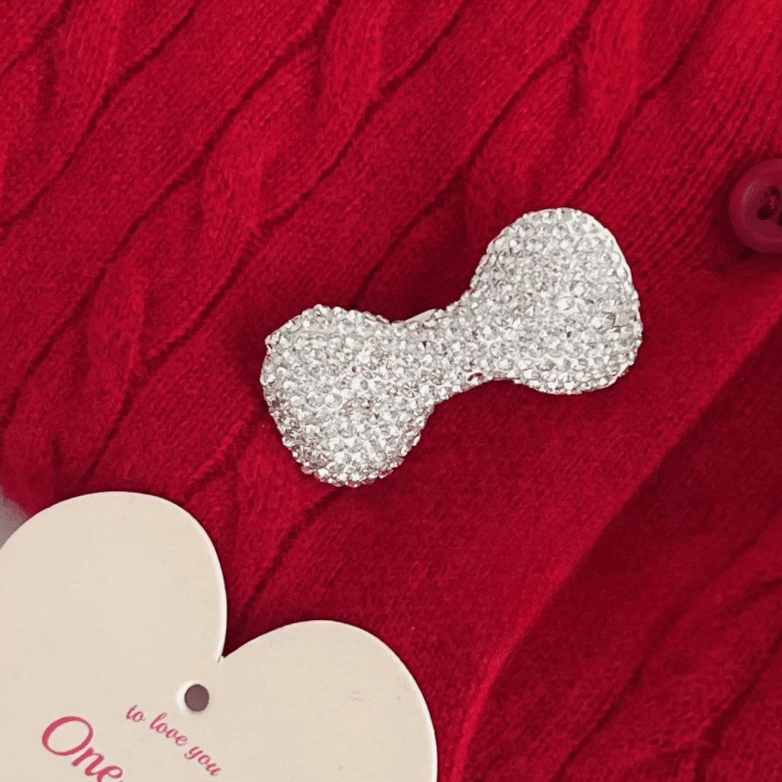 Glitter Rhinestone Bowknot Hair Clip - ArtGalleryZen