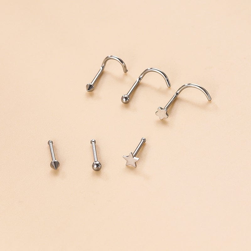 Gold Silver Plated Star Stainless Steel Nose Piercing Nose Stud - ArtGalleryZen
