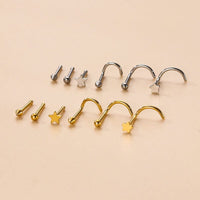 Thumbnail for Gold Silver Plated Star Stainless Steel Nose Piercing Nose Stud - ArtGalleryZen