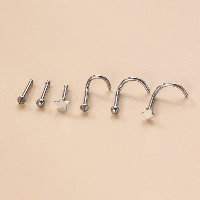 Gold Silver Plated Star Stainless Steel Nose Piercing Nose Stud - ArtGalleryZen