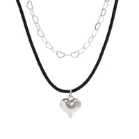 Thumbnail for Gothic Layered Love Pendant Fancy Wire Link Choker Necklace Set - ArtGalleryZen