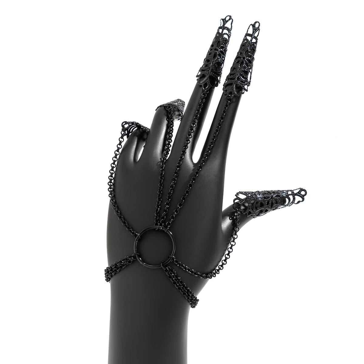 Gothic Five Finger Ring Chain Bracelet - ArtGalleryZen