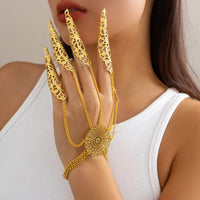 Thumbnail for Gothic Flower Five Finger Armor Nails Mittens Bracelet - ArtGalleryZen