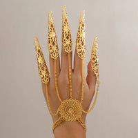 Thumbnail for Gothic Flower Five Finger Armor Nails Mittens Bracelet - ArtGalleryZen
