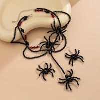 Thumbnail for Gothic Layered Crystal Beaded Spider Necklace Earrings - ArtGalleryZen