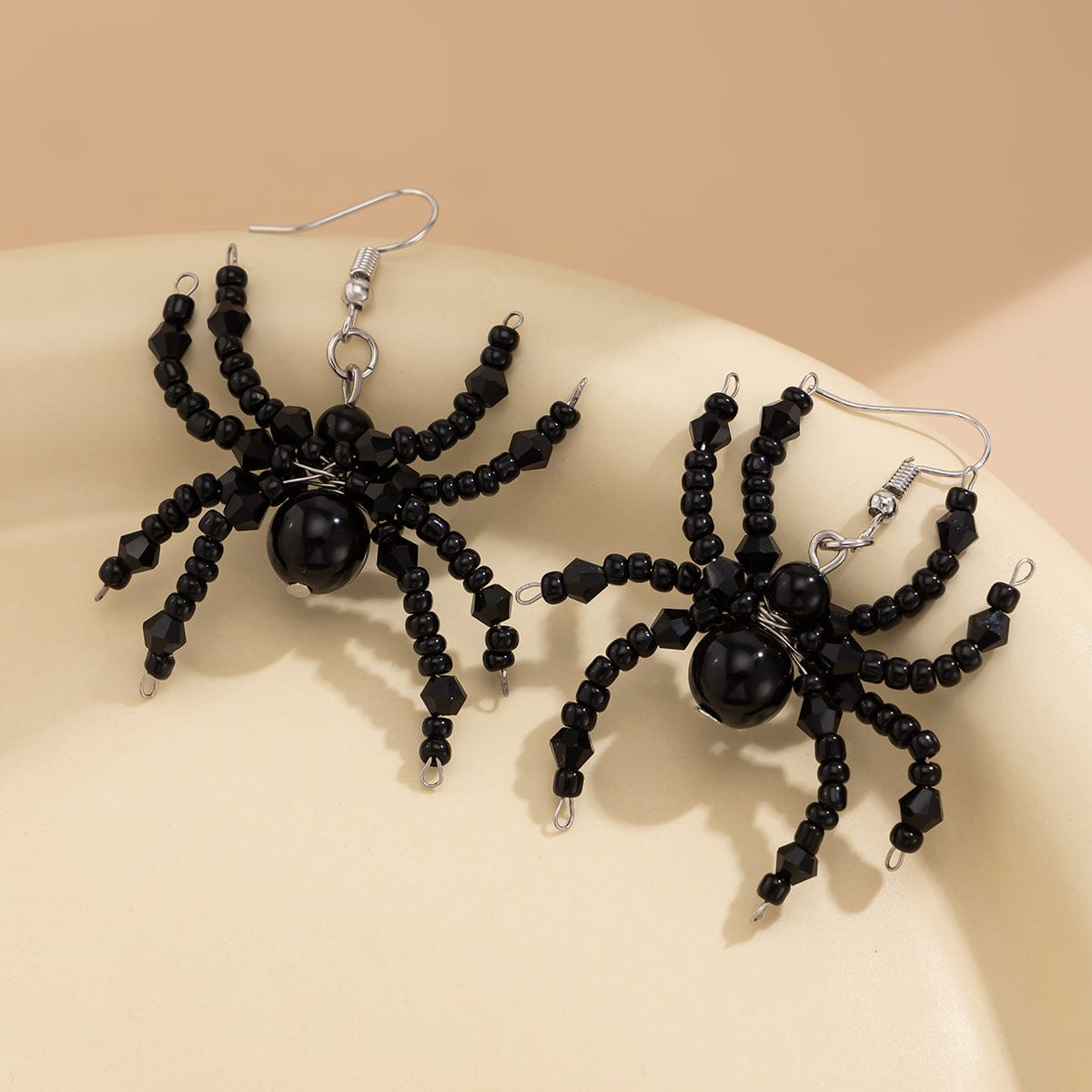 Gothic Layered Crystal Beaded Spider Necklace Earrings - ArtGalleryZen