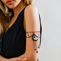 Thumbnail for Gothic Layered Moon Star Tassel Arm Cuff - ArtGalleryZen